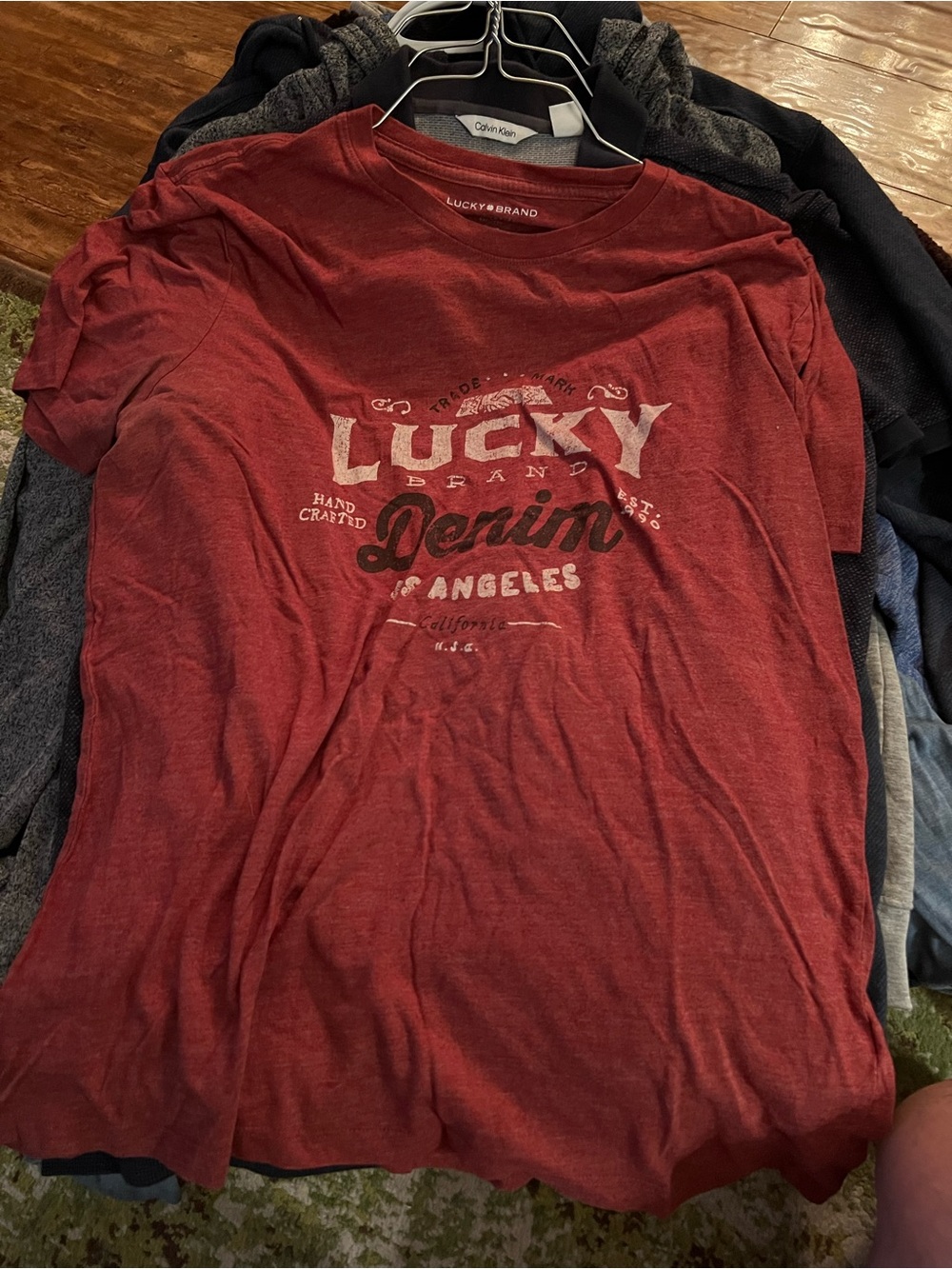 Lucky Brand Men’s Red Graphic Tee - Denim Los Angeles